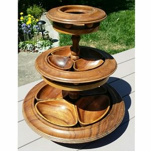 Vintage Two Tier Serving Tray